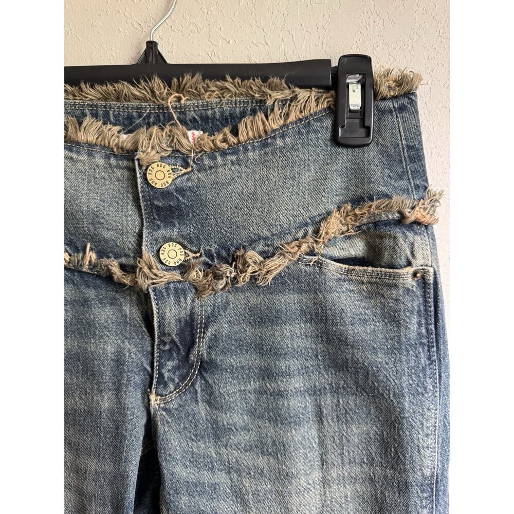 BDG Urban Outfitters Mid-Rise Fringe-Skinny-Leg Women's Size 2 Blue Denim Jeans - Picture 3 of 7
